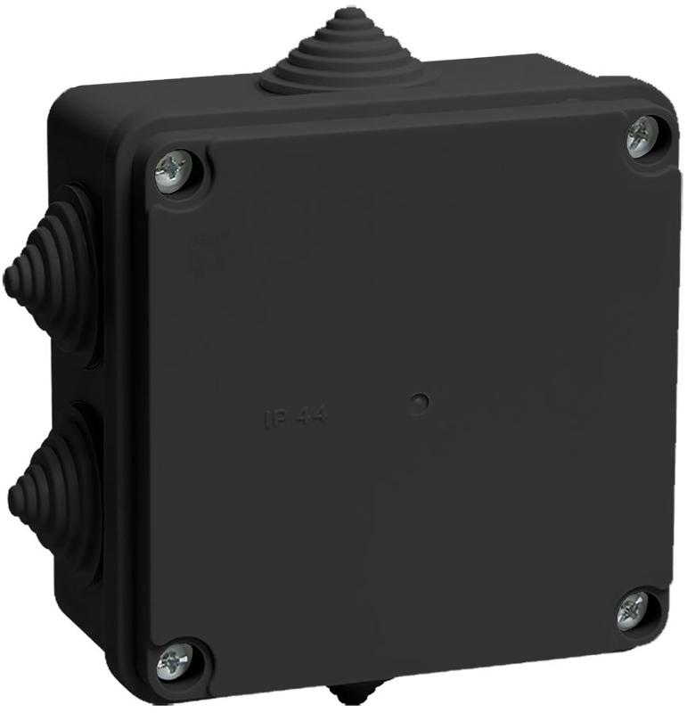 Коробка расп. КМ41234 100х100х50мм IP55 6 вв. черная | UKO11-100-100-050-K02-55 | IEK — миниатюра 1