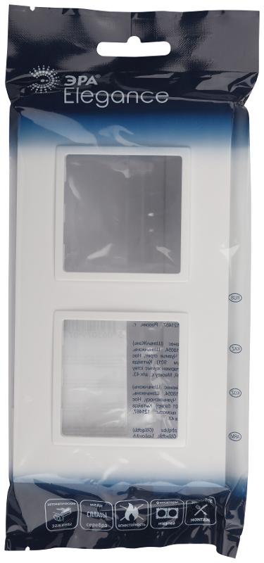 Рамка для розеток и выключателей Elegance 14-5012-01 Classic, на 2 поста, белый | Б0060576 | ЭРА — миниатюра 2