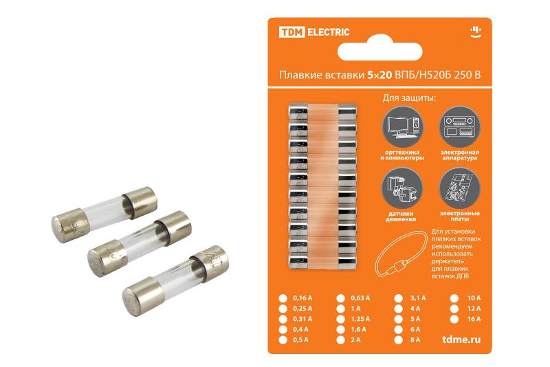 Плавкая вставка ВПБ6-4 0,4А 250В упак (10 шт.) | SQ0738-0004 | TDM — TDM ELECTRIC