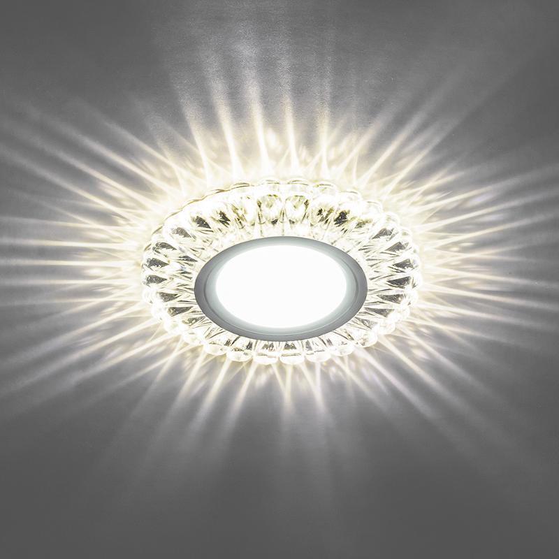 Светильник точечный встраиваемый под лампу, с LED подсветкой CD902 15LED*2835 SMD 4000K, MR16 50W G5.3, белый, хром | 28845 | FERON — миниатюра 2