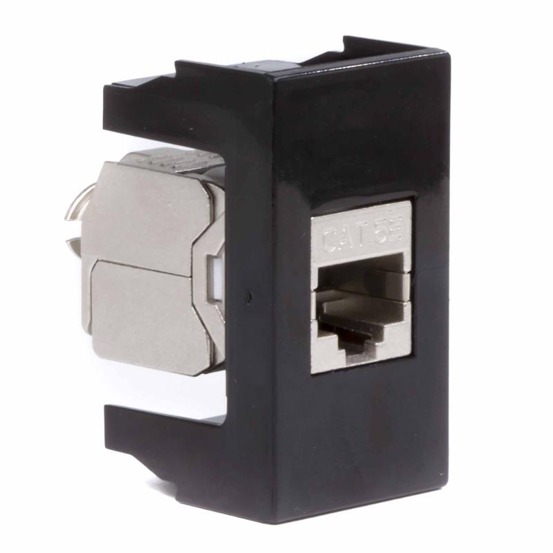 Розетка RJ-45 кат5E,экр,Viva,1 мод.,черн | 45248 | DKC — миниатюра 2