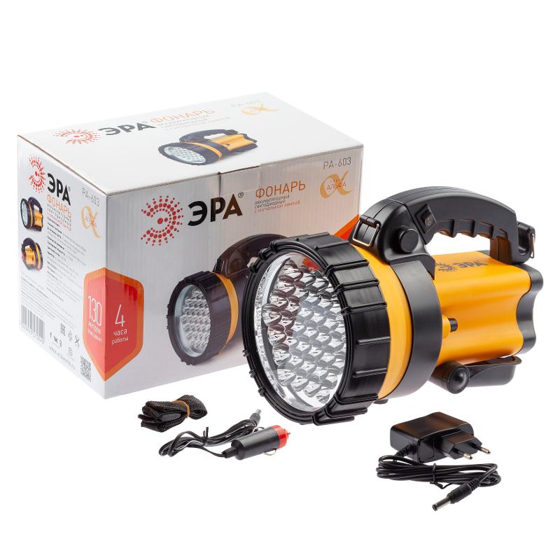 Фонарь прожекторный аккумуляторный PA-603 АЛЬФА 36xLED, литий 3Ач, ЗУ 220V+12V, карт  | Б0031034 | ЭРА — миниатюра 2