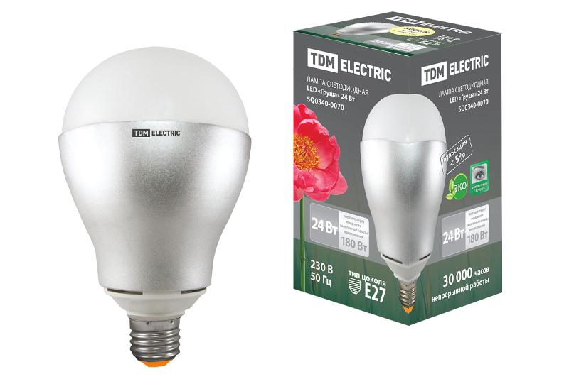Лампа светодиодная LED 24Вт Е27 220В 3000К груша | SQ0340-0070 | TDM — TDM ELECTRIC
