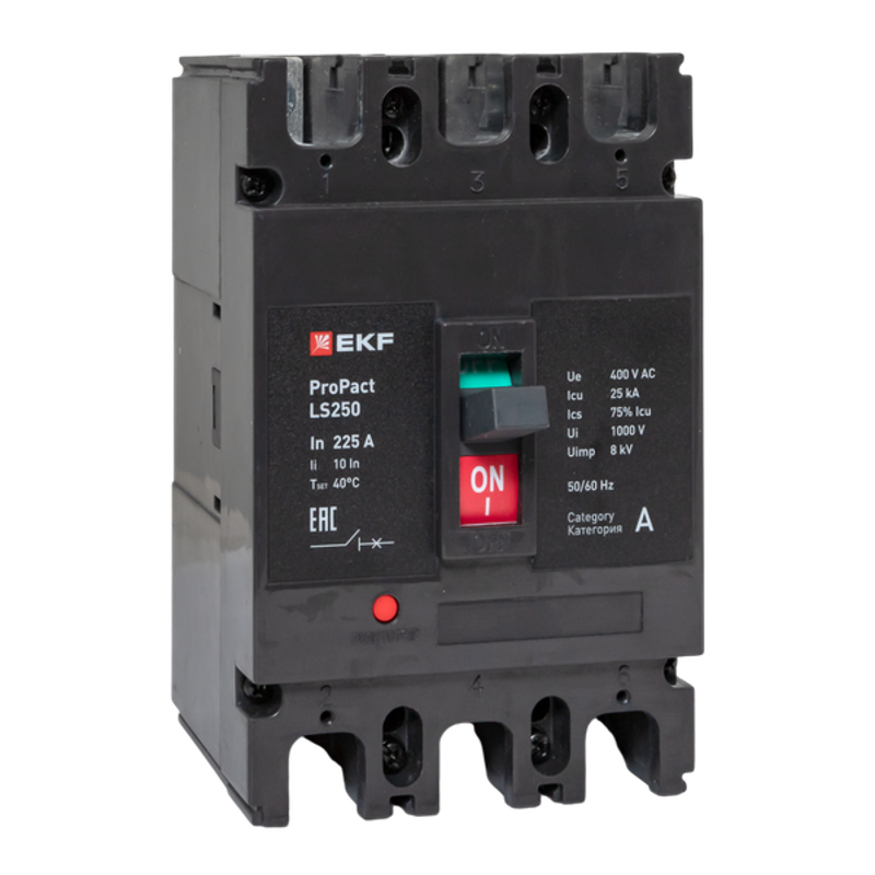 Выключатель автоматический LS250 25кА 3P 225А ProPact | mccb-250-25-3-225-ls | EKF — миниатюра 1