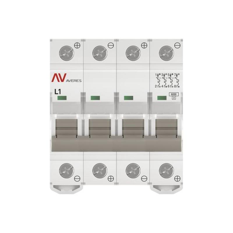 Выключатель автоматический AV-6 DC 4P 1A (L) 6kA AVERES | mcb6-DC-4-01L-av | EKF — миниатюра 3