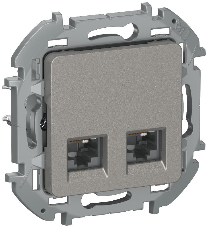 IEKINSPIRIA Роз. комп. 2-я RJ45 кат.5Е UTP 6731271 дымч. | 6731271 | IEK — IEK (ИЭК)