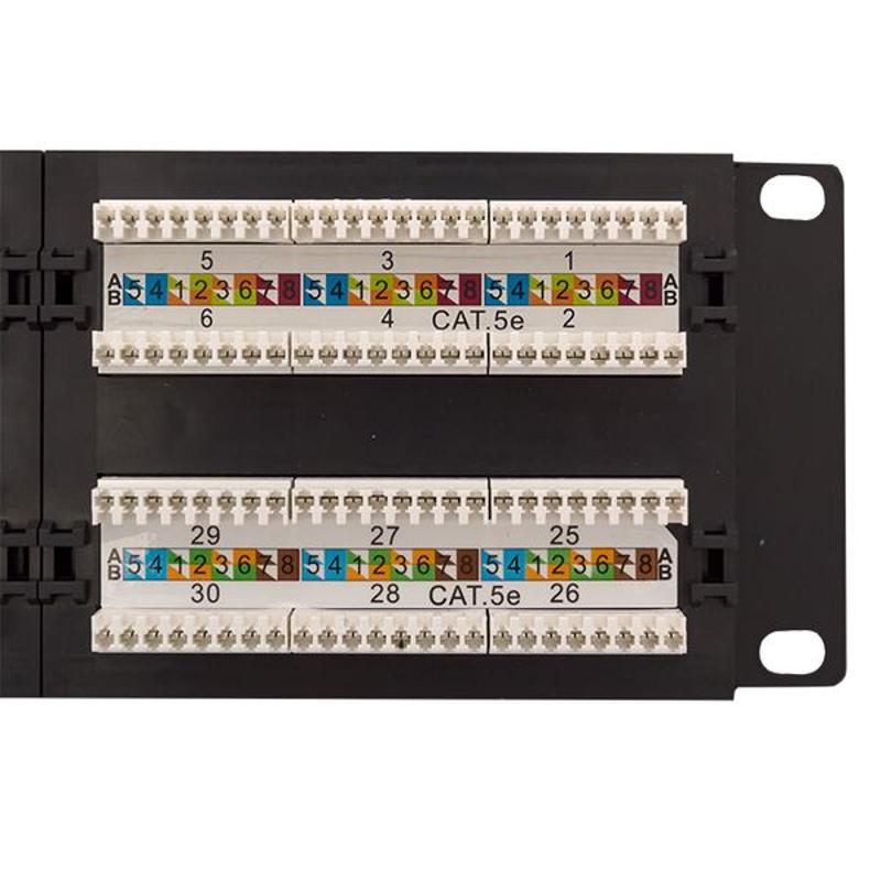 Патч-панель TERACOM PRO 19'' Cat.5E 2U неэкранированная UTP 48 портов RJ-45 Dual IDC | TRP-PPNL-5EUTP-2U48 | EKF — миниатюра 8