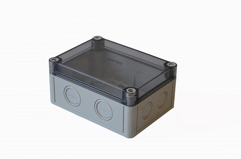 Коробка 150х110х73 ПК поликорбанат,серый цвет корпуса ,крышка низкая,прозрачная,пустая | КР2801-720 | HEGEL — HEGEL