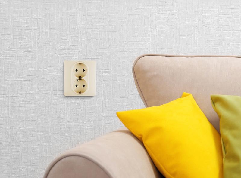 Розетка двойная с заземлением - Legrand Inspiria - со шторками в сборе 16А 250В безвинтовые зажимы - слоновая кость | 673756 | Legrand — Legrand