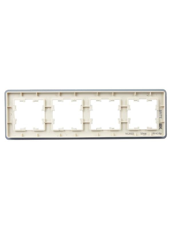BRITE Рамка 4-ая РУ-4-2-Бр стекло песчаный RE | BR-M42-G-41-K98 | IEK — миниатюра 3
