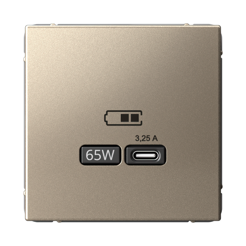 ArtGallery Шампань Розетка USB тип-С 65Вт высокоскор.заряд. QC, PD, механизм | GAL000527 | SE — Systeme Electric