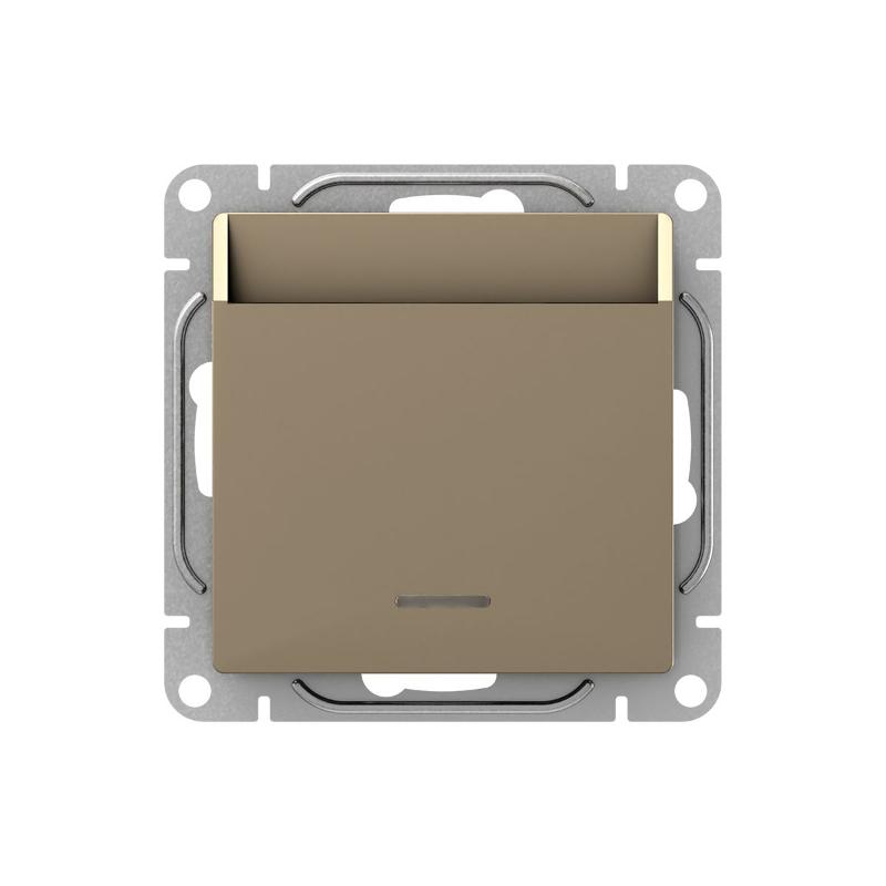 Механизм выключателя, карточный, с подсветкой, шампань Эпика  |UP1-SWC-card| EKF — EKF