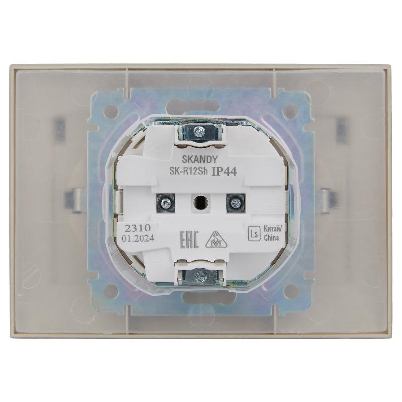 SKANDY Розетка 2-местная с кр. 16А в сб IP44 SK-R12Sh шампань | SK-R26-16-44-K37-F | IEK — миниатюра 3