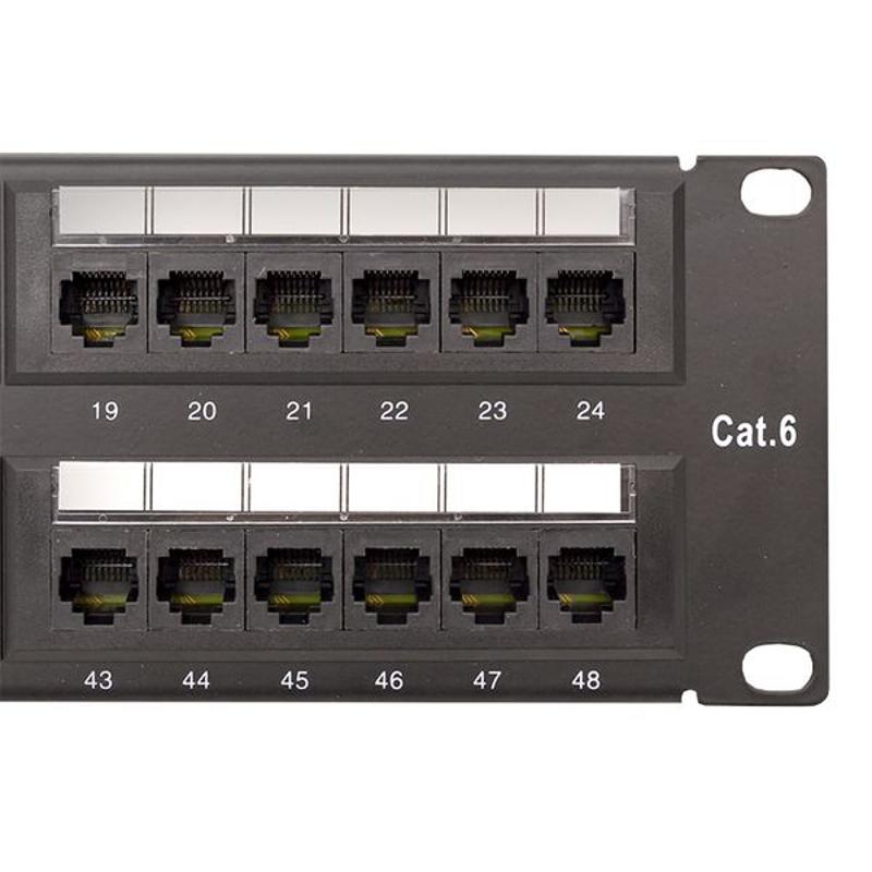 Патч-панель TERACOM CS 19'' Cat.6A 1U полный экран STP 24 порта RJ-45 Dual IDC с органайзером|TRCS-PPNL-6ASTP-1U24| EKF — миниатюра 6