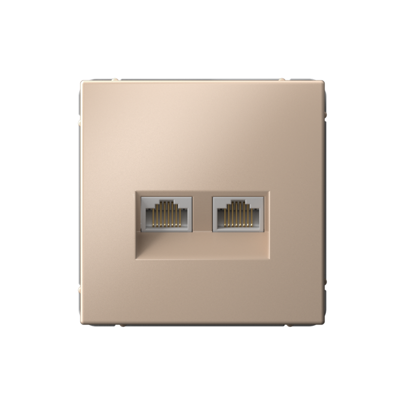 ArtGallery Песочный Розетка двойная компьютерная RJ45+RJ45, кат. 5е, механизм | GAL001285 | SE — миниатюра 1