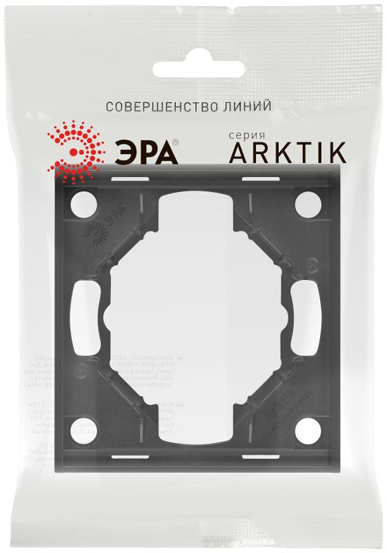 Рамка для розеток и выключателей Arktik 16-5001-05 на 1 пост антрацит | Б0070548 | ЭРА — миниатюра 2