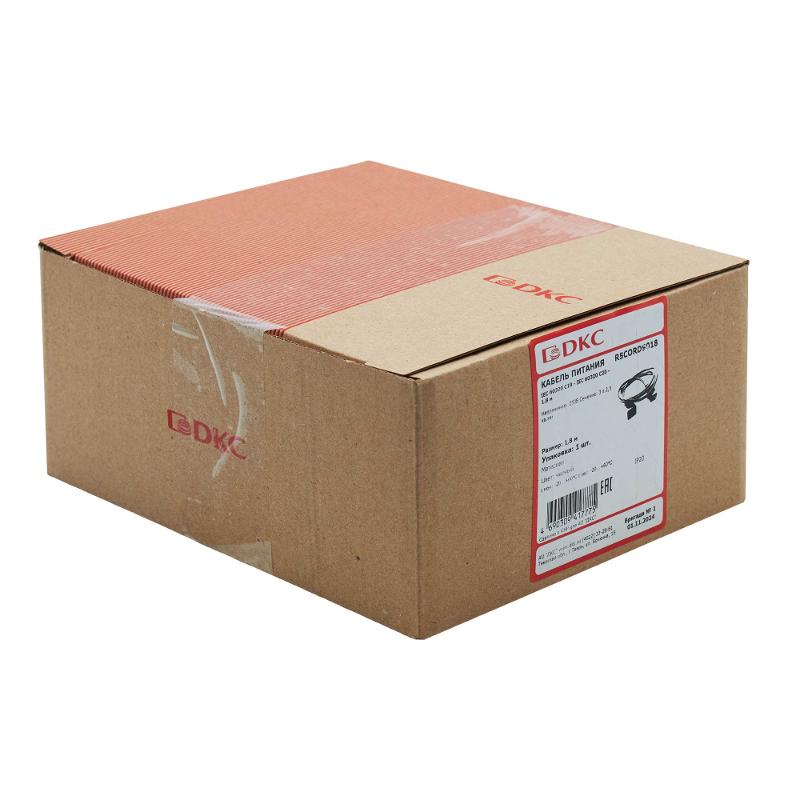 Кабель питания IEC 60320 С19 - IEC 60320 C20 - 1.8м | R5CORD9018 | DKC — миниатюра 2