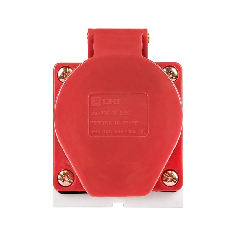 Розетка стационарная наружная 114 3Р+РЕ 16А 380В IP44 EKF PROxima | ps-114-16-380 | EKF — миниатюра 3