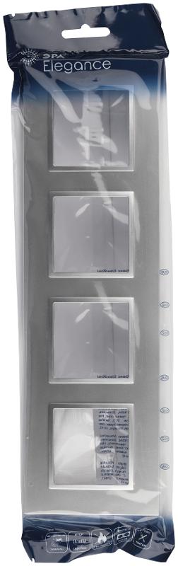 Рамка для розеток и выключателей Elegance 14-5014-03 Classic, на 4 поста, алюминий | Б0060588 | ЭРА — миниатюра 2