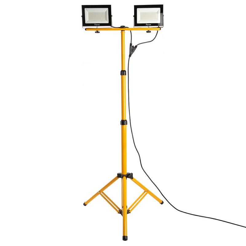 Прожектор на штативе 2*70W 6400К 220V черный IP65 , LL-504 | 41544 | FERON — Feron