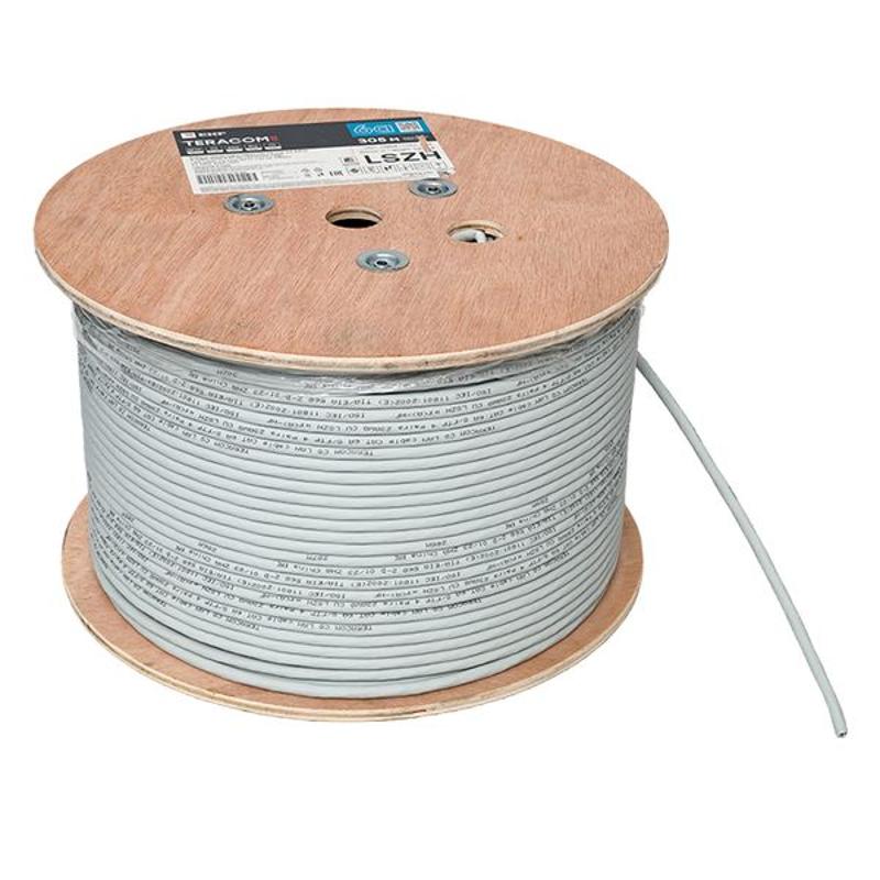 Кабель витая пара TERACOM CS Cat.6A S/FTP 4 пары solid 0,57мм оболочка LSZH нг(А)-HF цвет серый (упак. 305м) | TRCS-6ASFP-04LSH-GY-IN3 | EKF — миниатюра 9