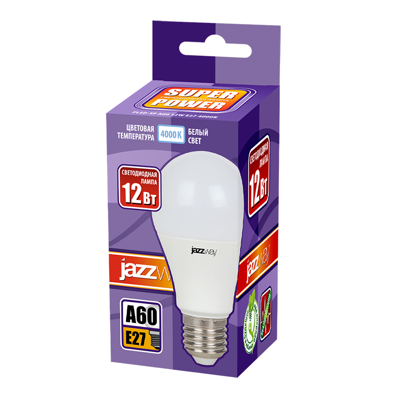Лампа светодиодная PLED- SP A60 12w E27 4000K 230/50 | .5019607 | Jazzway — миниатюра 2