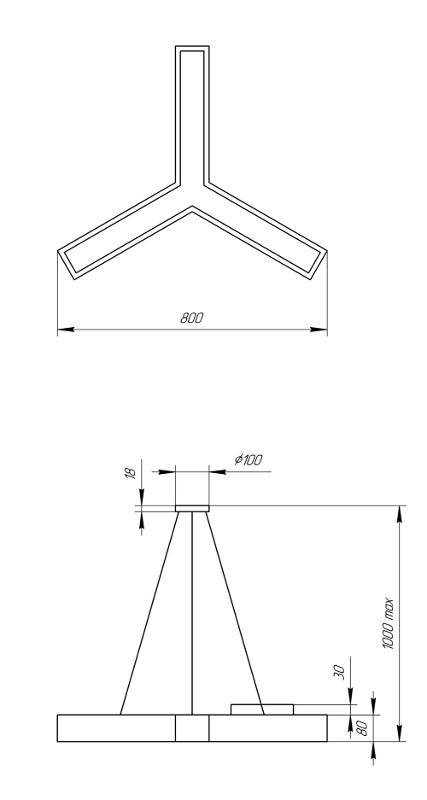 Светильник светодиодный Geometria Igrek SPO-142-W-40K-044 44Вт 4000К 3000Лм IP40 800*800*80 белый подвесной | Б0050568 | ЭРА — миниатюра 4