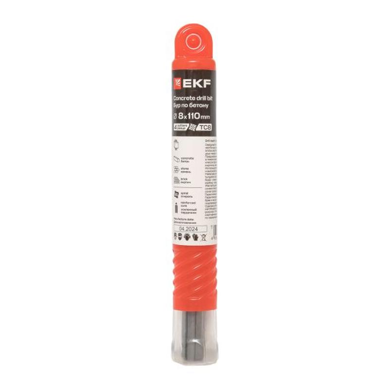 Бур по бетону SDS-plus 8х110 мм (4 резца)  Professional | db-8-110-4x4-ue | EKF — миниатюра 14