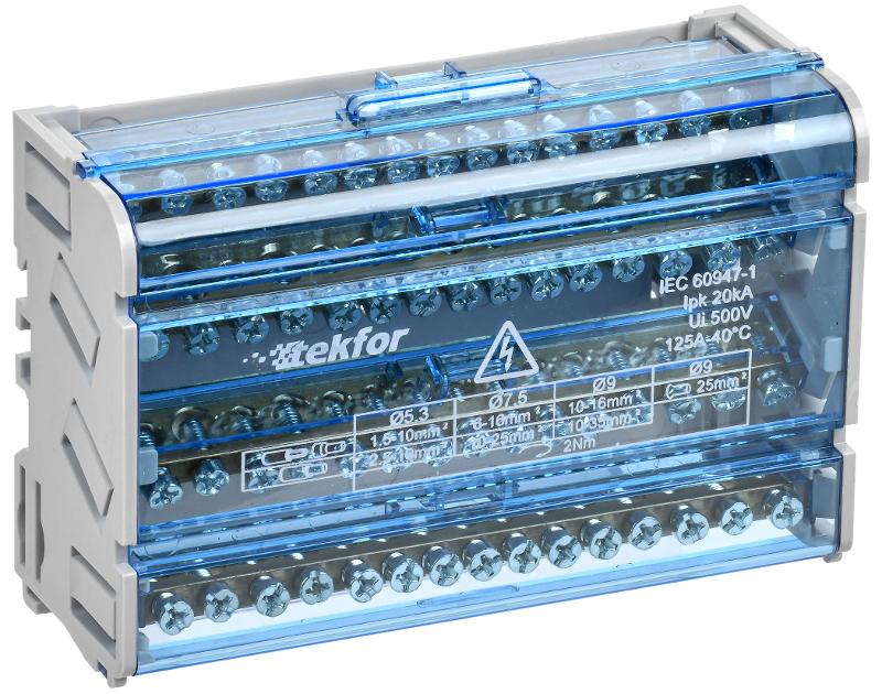 TEKFOR Шины на DIN-рейку (кросс-модуль) ШНК 4х15 3L+PEN | TF-DN10-4-15-125 | IEK — IEK (ИЭК)