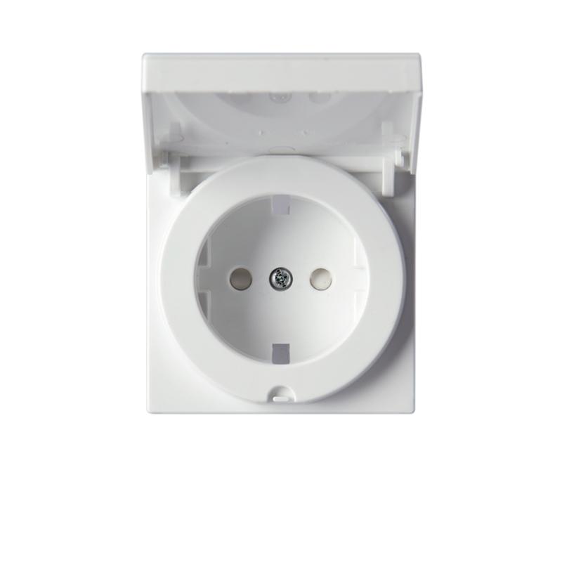 Накладка для розетки SCHUKO, с крышкой, Impressivo, белый | 20ECK-84 | ABB — ABB