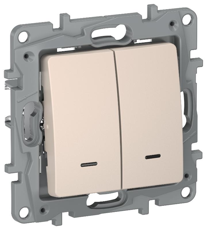 IEKETIKA Перекл. 2кл подсв. 6/2L 10АХ б/к 6711161 песоч. | 6711161 | IEK — IEK (ИЭК)