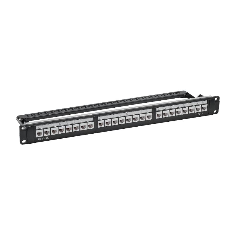 Патч-панель 19",1U,CAT6, 24 модуля RJ45, неэкранированная | RN6PPU24 | DKC — DKC (ДКС)