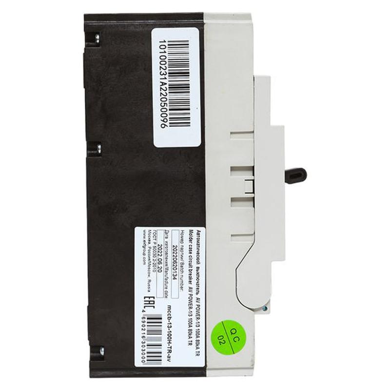 Выключатель автоматический AV POWER-1/3 100А 80kA TR AVERES | mccb-13-100H-TR-av | EKF — миниатюра 13