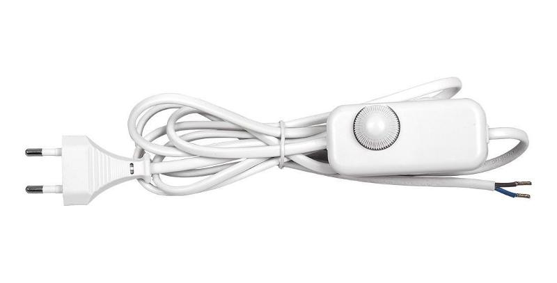 Сетевой шнур DM103-200W 230V 1,5+0,5м (с диммером) белый | 23056 | FERON — миниатюра 1