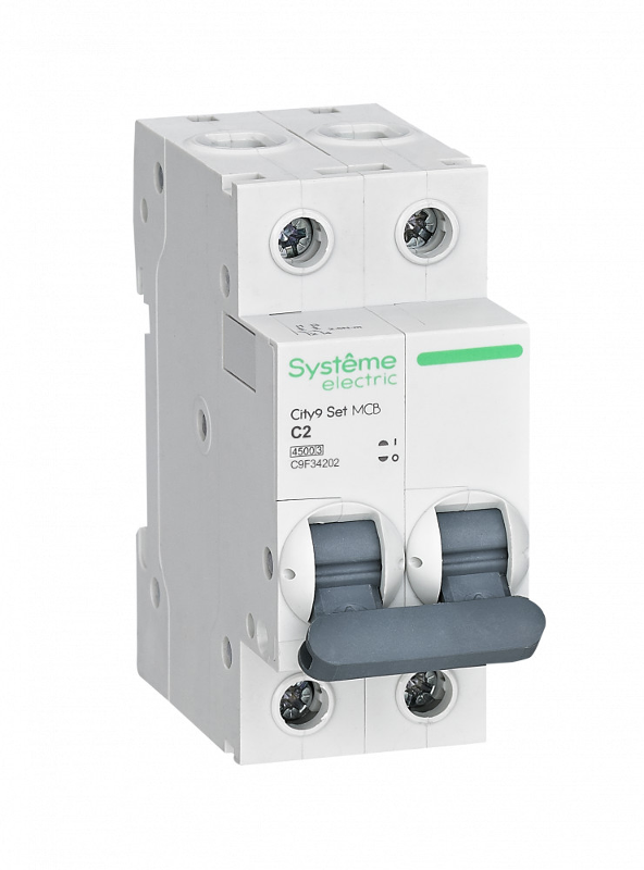 Выключатель автоматический City9 Set C 2A 2P 4,5kA | C9F34202 | SE — Systeme Electric