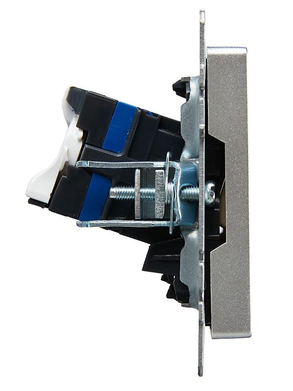 BRITE Розетка компьютерная 2-ая RJ45 кат.6 РК11-2-БрА алюминий | BR-K20-2-K47 | IEK — миниатюра 3