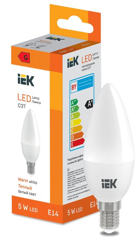 Лампа светодиодная Candle C37 400lm 3000K E14 | LL-I-C37-5-230-30-E14 | IEK — IEK (ИЭК)