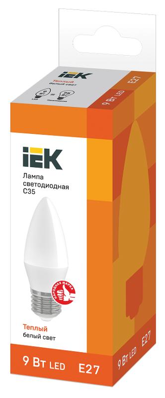 Лампа светодиодная LED 9Вт 230В 3000К E27 свеча | LLE-C35-9-230-30-E27 | IEK — миниатюра 3