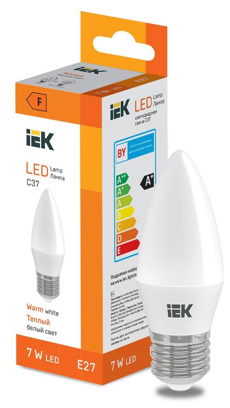 Лампа светодиодная Candle C37 600lm 3000K E27 | LL-I-C37-7-230-30-E27 | IEK — IEK (ИЭК)
