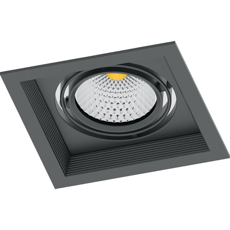 Светильник встраиваемый карданный светодиодный AL201 1x12W 4000K 35 градусов ,черный | 41289 | Feron — фото 1 | Sento