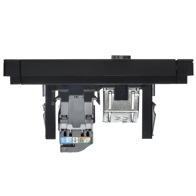 FORTE&PIANO Розетка двойная TV+RJ45 кат.5E FP136M черный  | FP-AK20-1-M-K02 | IEK — миниатюра 5