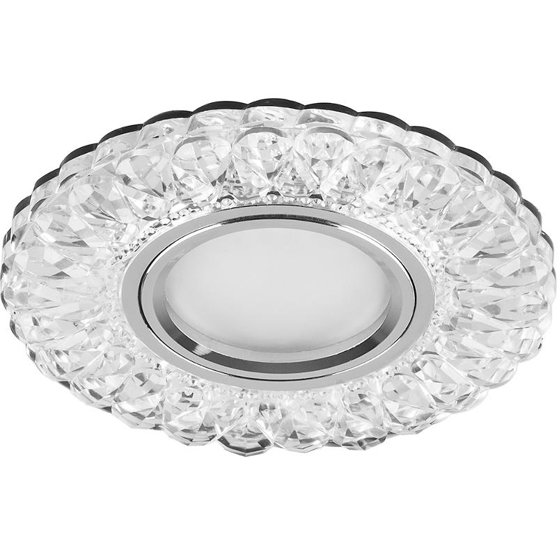 Светильник точечный встраиваемый под лампу, с LED подсветкой CD938 15LED*2835 SMD 4000K, MR16 50W G5.3, прозрачный, хром | 29471 | FERON — Feron