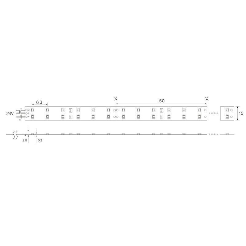 Лента светодиодная LS615/ 240SMD(2835)/м 19.2Вт/м 12V 5000*14*3.8мм 6500К, IP65 | 27733 | FERON — миниатюра 3
