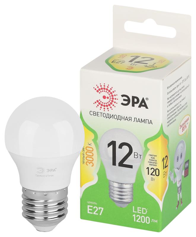 Лампа светодиодная  GREEN LINE LED P45-12W-830-E27 GL E27 12 Вт шар теплый свет | Б0067015 | ЭРА — миниатюра 1