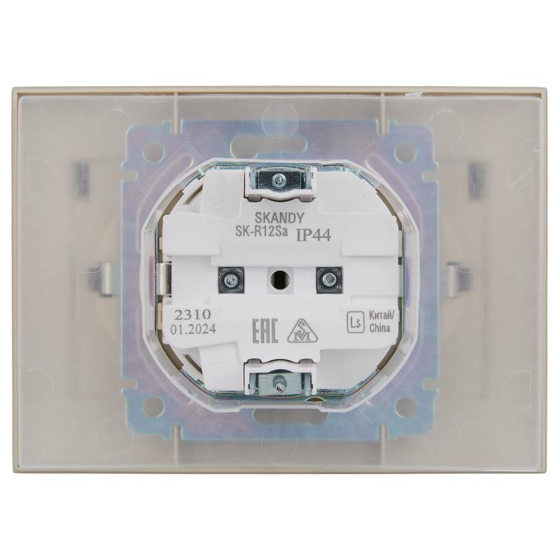 SKANDY Розетка 2-местная с кр. 16А в сб IP44 SK-R12Sa песочный | SK-R26-16-44-K98-F | IEK — миниатюра 3