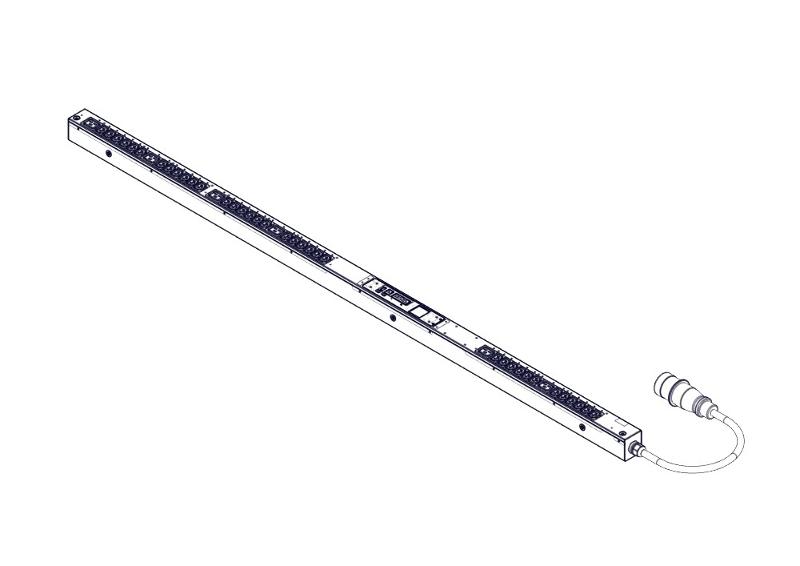 БРП Uniprom, управляемый, 0U, 400В, 3Ф, 16A, 36xC13 6xC19, 3м кабель, IEC309 | UP8981 | SE — миниатюра 2