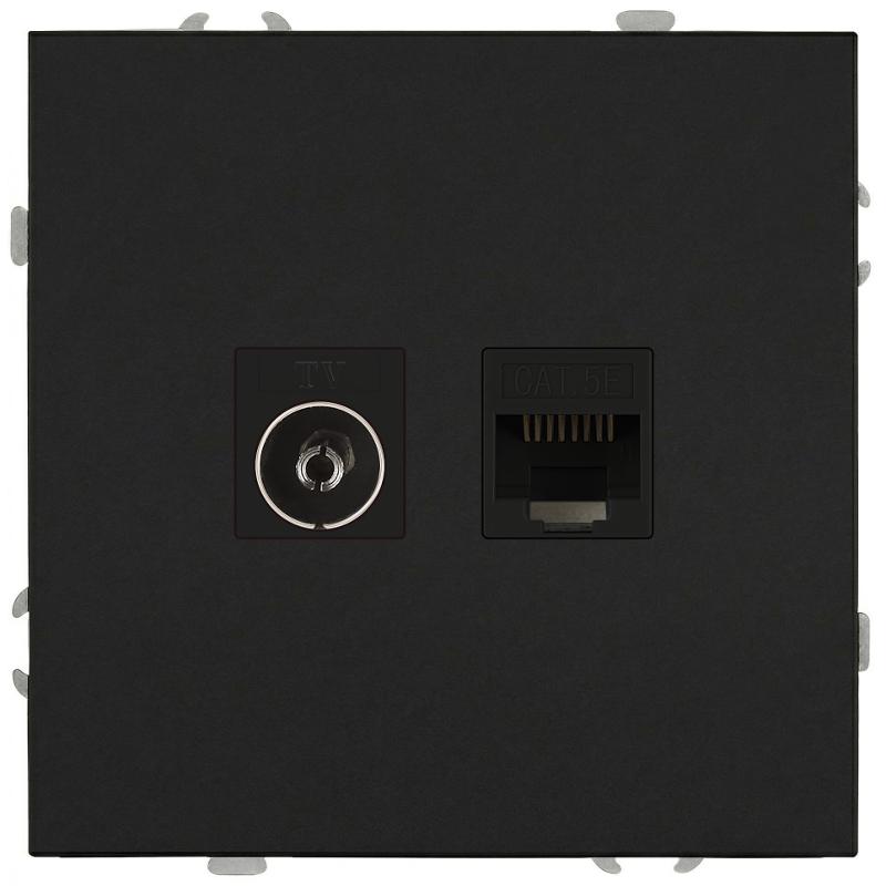Розетка Galaxy 15-3110-05 комбинированная RJ45+TV IP20 антрацит | Б0070784 | ЭРА — ЭРА (Энергия света)