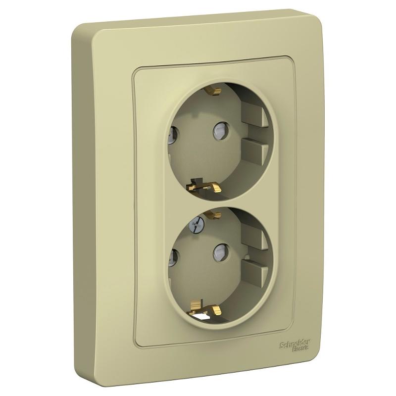 Blanca Бежевый С/У Розетка 2-ая с з/к со шт., 16А, 250В | BLNRS001127 | SE — Systeme Electric