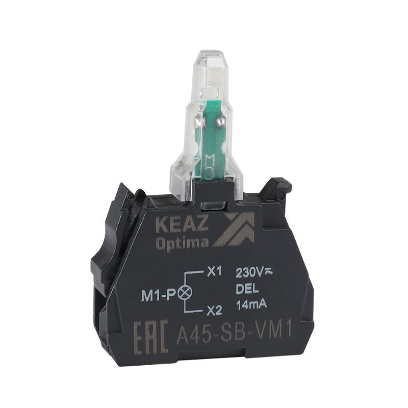 Световой блок OptiSignal D22 A45-SB-VM3 зеленый 110-230 В AC/DC с защитой от наводок ZBVM3 | 362250 | КЭАЗ — КЭАЗ (Курский электроаппаратный завод)