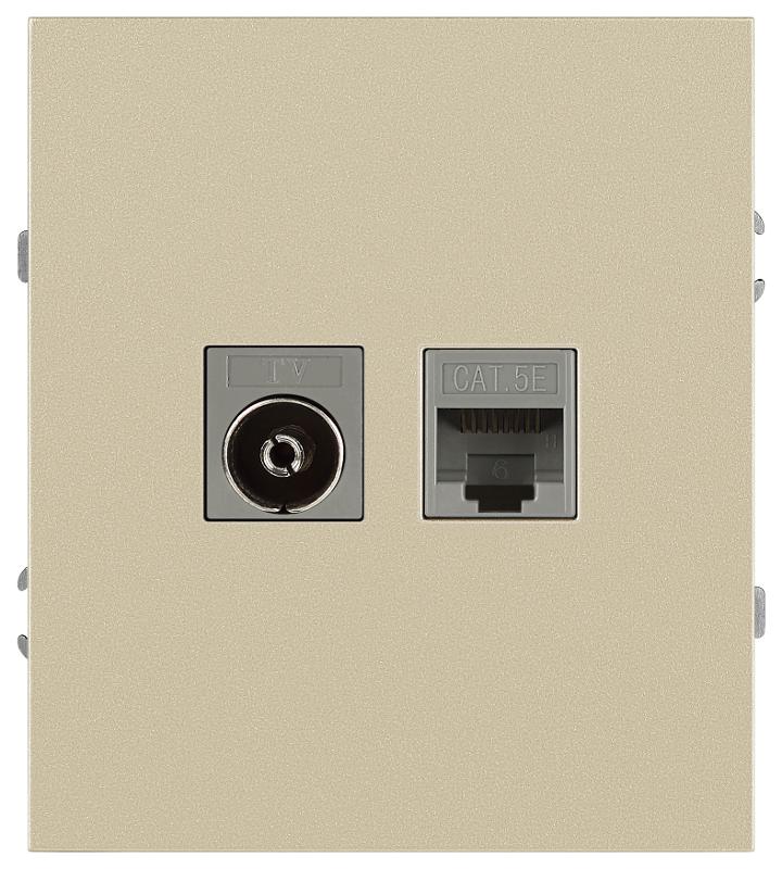 Розетка Arktik 16-3110-04 комбинированная RJ45+TV шампань | Б0070497 | ЭРА — ЭРА (Энергия света)